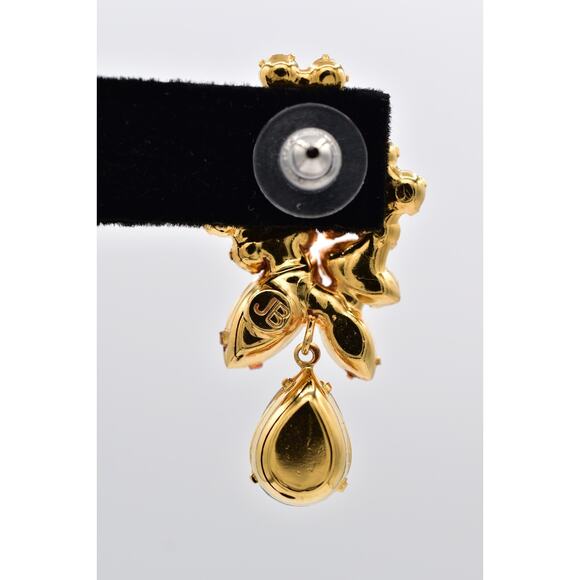 Jennifer Behr Bouquet Drop Crystal Earrings Prong Flower Signed Bin1 - Picture 9 of 16